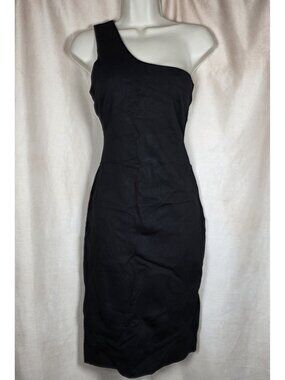 NWOT Lulus Black One-Shoulder Bodycon Midi Dress Size S
